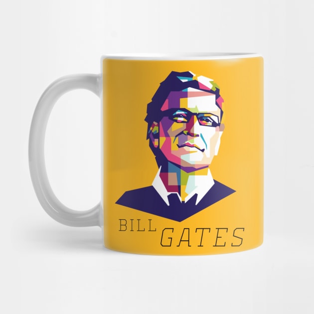 Bill Gates Colorful Geometric art by AwHM17